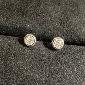 Stunning Certified 2.0 CTTW Bezel Set White Moissanite Diamond Stud Earrings